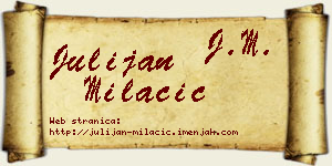 Julijan Milačić vizit kartica